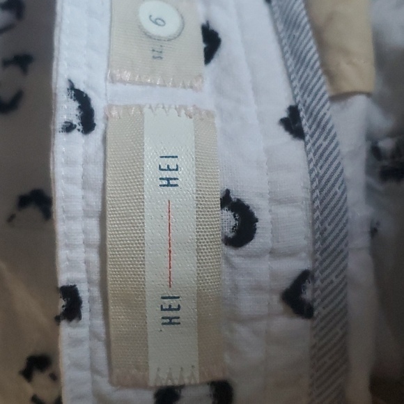 6 Anthropologie Hei Hei Embroidered Clip Dot B&W Shorts Sz6 - Picture 5 of 7
